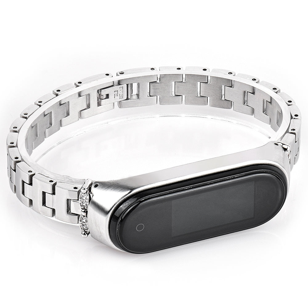 For Xiaomi Mi Band 3 4 Bling Rhinestone Decorative Smart Watch Stainless Steel Chain Watch Strap Metal Watchband For Xiaomi Mi Band 3 4 Bling Rhinestone Decorative Smart Watch Stainless Steel Chain Watch Strap Metal Watchband